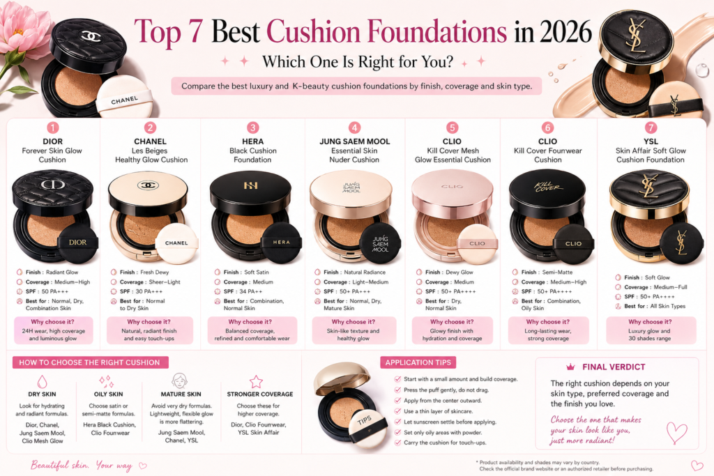 Top 7 Best Cushion Foundations in 2026: Which One Is Right for You? chatgpt image 2026년 7월 17일 오전 06 28 58