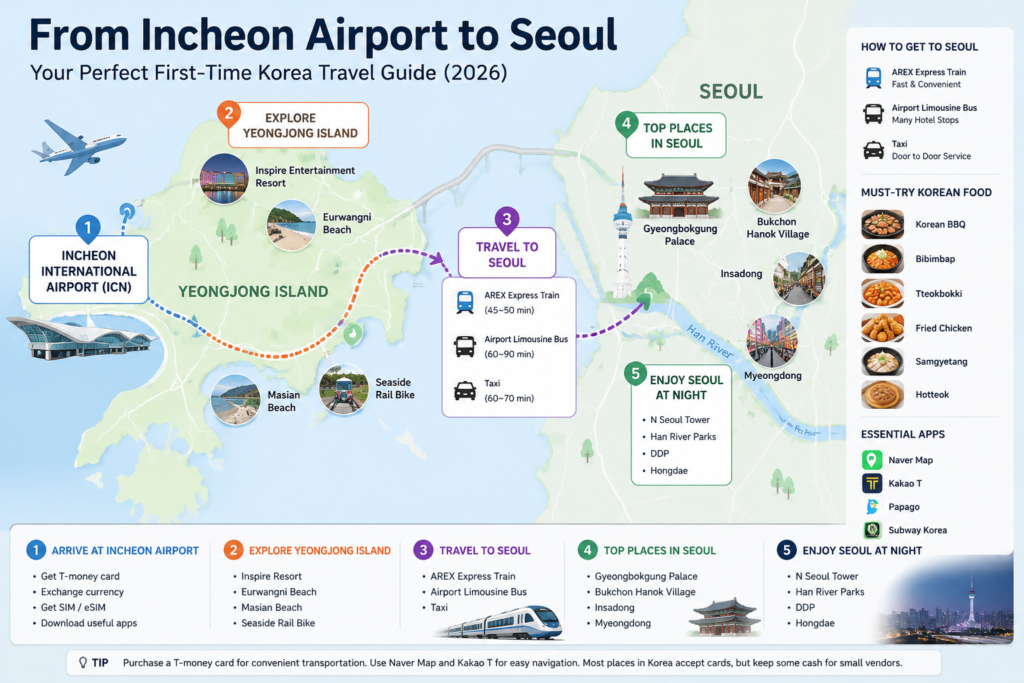 First Time in Korea? The Perfect Incheon Airport to Seoul Travel Guide (2026) chatgpt image 2026년 7월 17일 오전 07 51 55